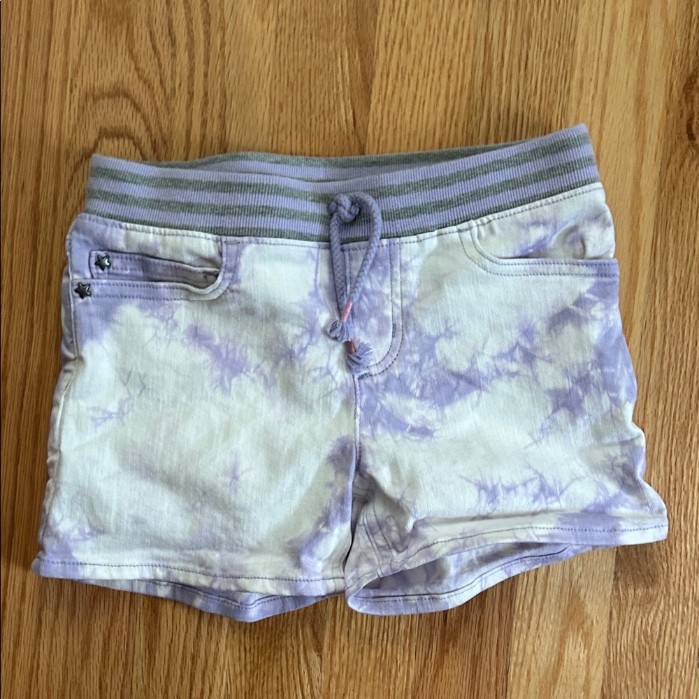 Lands' End Kids Tie-Dye Purple and White Shorts